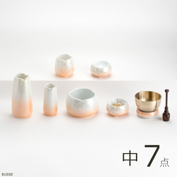 国産陶器 仏具 やわらぎ5点セット 九谷銀彩ピンク中サイズ 新品未使用品 仏具 セット やわらぎ 九谷銀彩ピンク 中サイズ 5点 /仏具セット