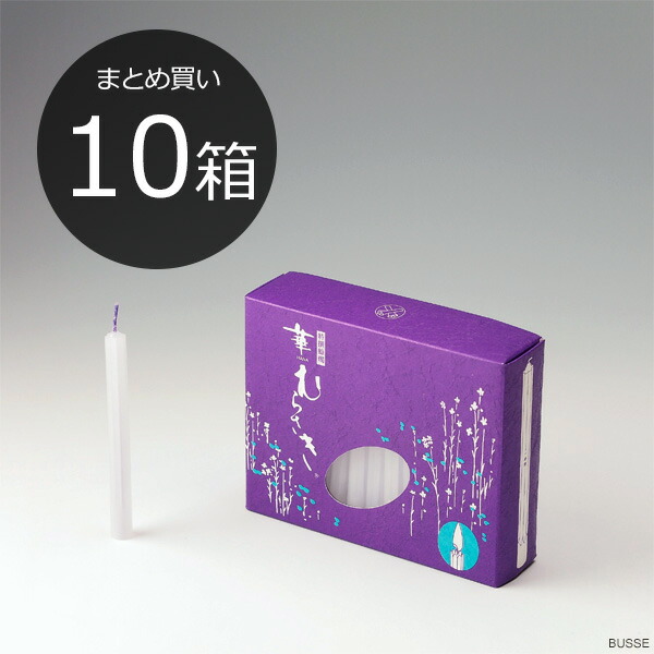 【まとめ買い・10箱】華むらさき1号【１号 60分 ろーそく ろうそく 置き目ソク ロウソク キャンドル はなむらさき】