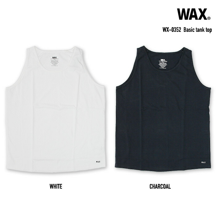 マツさん　wax thm ワックス　タンクトップ　ホワイトM 楽天市場】WAX Basic tank top / ワックス ベーシック タンク