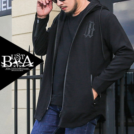 大特価 大きいサイズ メンズ パーカー モッズパーカー 韓国 西海岸 ぽっちゃり バスター キングサイズ ビックサイズ ビッグサイズ 黒 ブラック ヒップホップ ストリート系ファッション B系 モッズコート メンズファッション パーカー 変形 ワッペン フルジップパーカー