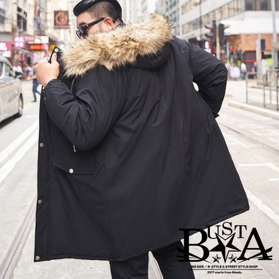 超人気の ダウンコート メンズ 大きいサイズ モッズコート ダウンジャケット ロングコート メンズファッション B系 ストリート系ファッション ヒップホップ ブラック 黒 ビッグサイズ ビックサイズ キングサイズ バスター ぽっちゃり 西海岸 韓国 お兄系 オラオラ系