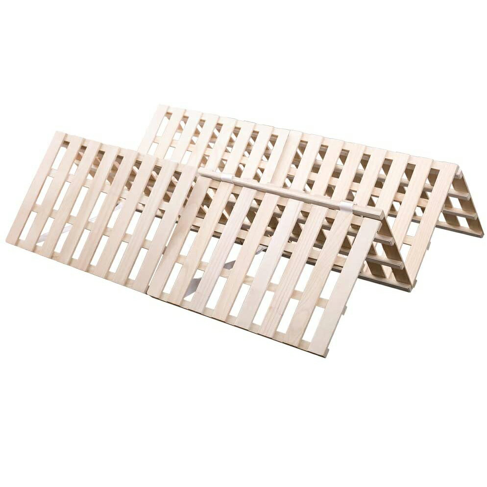 楽天市場】すのこベッド 折りたたみ 天然桐 四つ折り ベッドフレーム