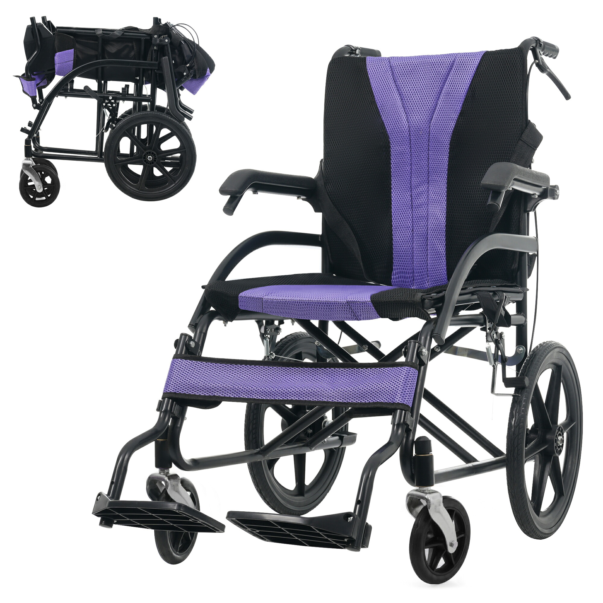 【SS押さえる通貨価値！】車いす 折りたたみ 超軽さ しり押し型 自主独往できる 軽さ パウダーコンパクト BTM ノーパンクタイヤ 納める能力のあるパウダーコンパクト 安全性のある三尺帯つき うしろ側隠し 出で立つ用 介護 恩恵物の具