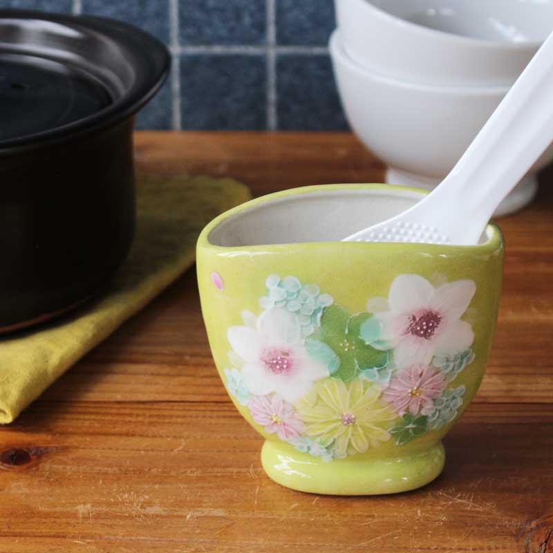 【彩小花紋 しゃもじ立】 瀬戸焼 和食器 食器 瀬戸もの 勝手もと雑貨 ちゃぶ台小物 日本製 墨付き 花柄 差し上げ物 差し上げ物