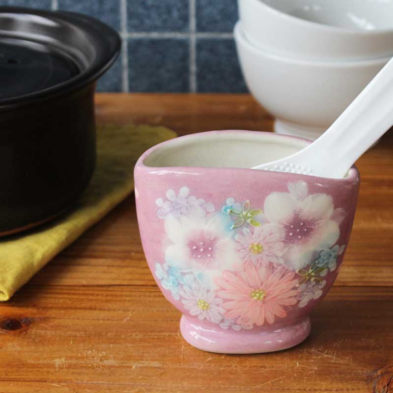 【色取り花 しゃもじ立】 瀬戸焼 和食器 食器 瀬戸もの 勝手もと雑貨 ちゃぶ台小物 日本製 墨付き 花柄 差し上げ物 差し上げ物