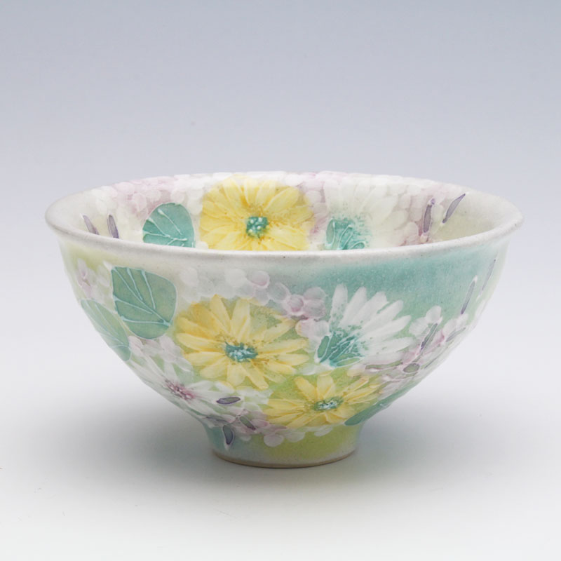 楽天市場】【青彩白花 飯碗】瀬戸焼 和食器 食器 茶碗 手描き 花柄