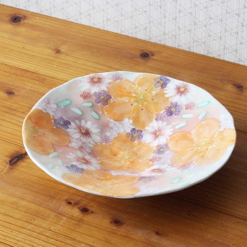 【未使用】ゆずりは 釉彩ローズ パスタ皿 新品未使用】ゆずりは工房【釉彩ローズ】パスタ皿 24m