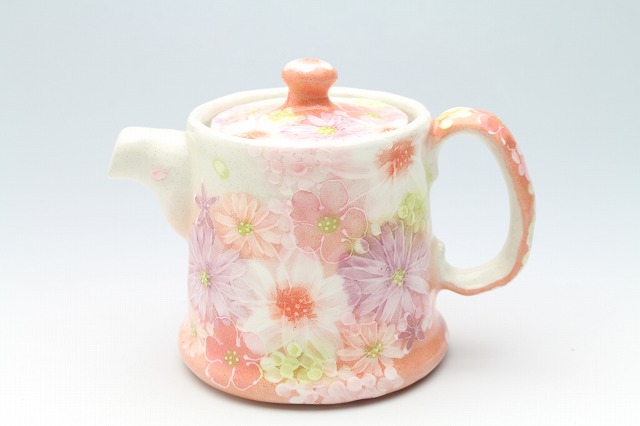【紅彩花雅　ポット急須】瀬戸焼 和食器 食器 ポット 急須 手描き 花柄 プレゼント 贈り物｜和食器と和雑貨のお店　舞陶館
