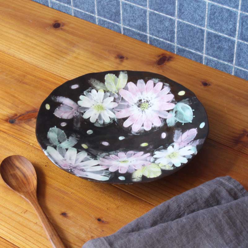 【新品未使用】　工房「ゆずりは」　紅彩京花　パスタ皿瀬戸焼 24mプレゼント 43477.jpg