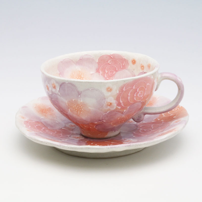 未使用　ゆずりはコーヒー碗皿　紫京花 楽天市場】【紫京花 飯碗】瀬戸焼 和食器 食器 茶碗 手描き 花柄