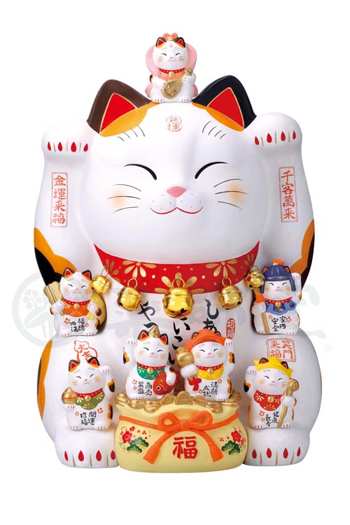 楽天市場】【送料無料】錦彩七福神招き猫 20号 （特大サイズ60cm