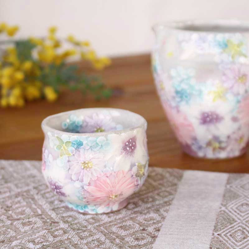 楽天市場】【薄紅花景色 抹茶碗（平型）】 抹茶茶碗 お抹茶 茶道具