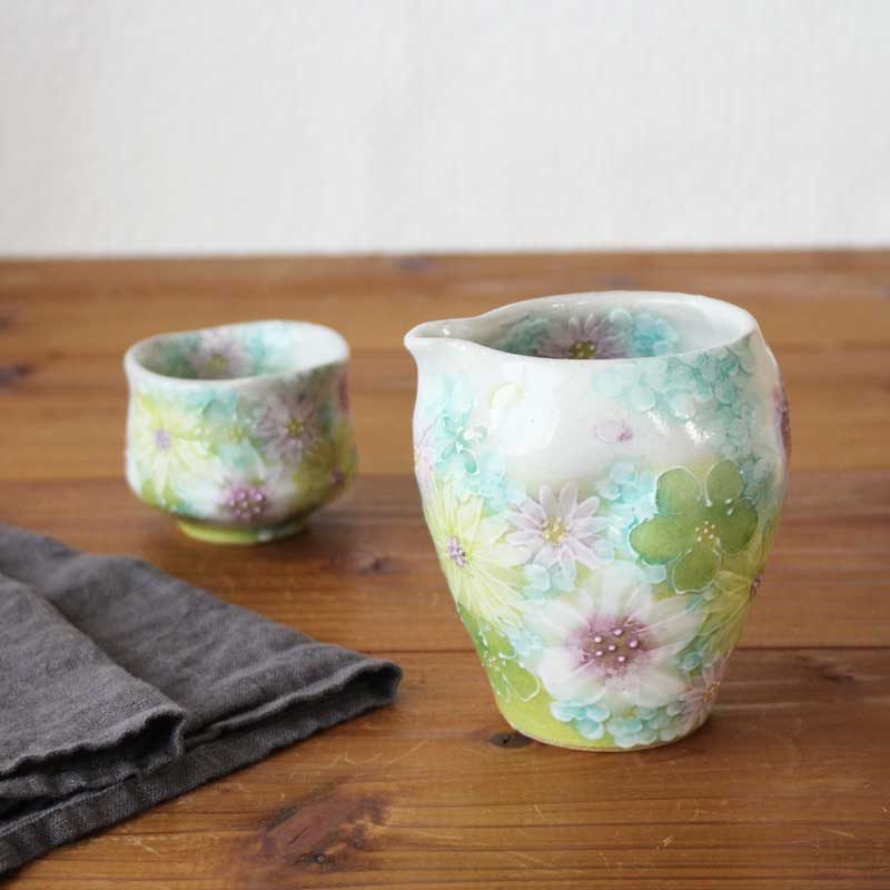 楽天市場】【彩優花 片口】瀬戸焼 和食器 食器 片口徳利 片口注器 酒器