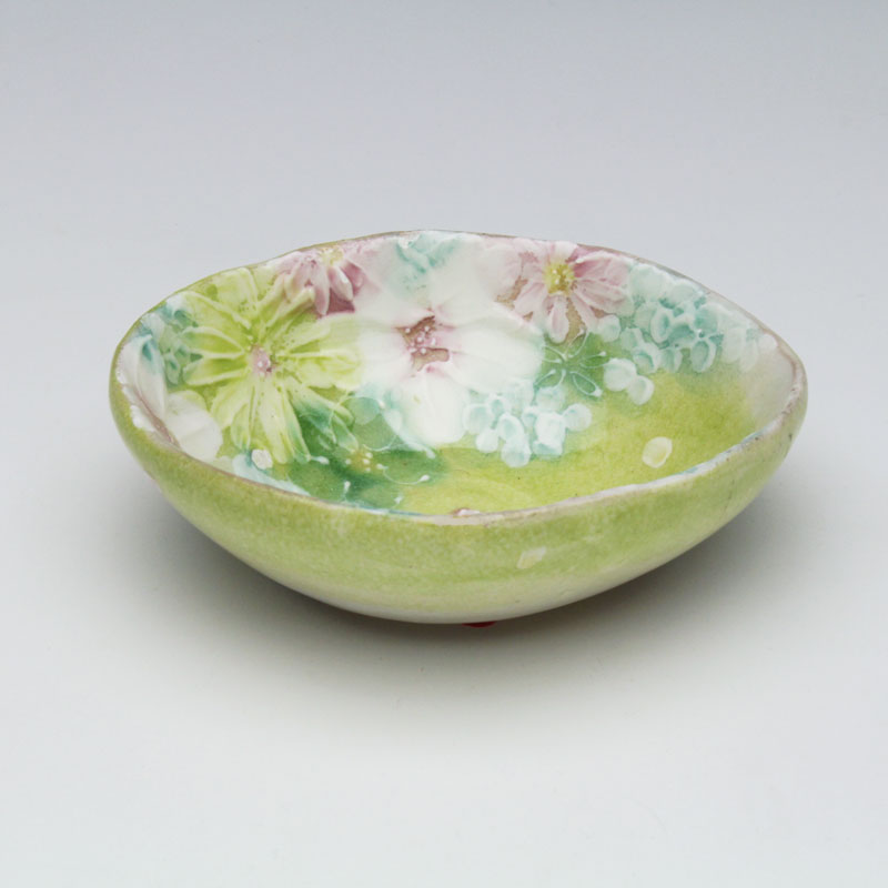 ゆずりは工房】 藍彩白絵花 おしゃれ鉢 プレゼントに！ 商品詳細｜焼物