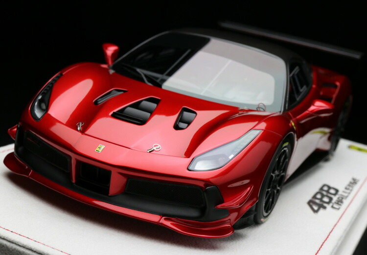 Bbr 118 Ferrari 488 Challenge Rosso Fuoco Metcarbon Roof P18146hc Ferrari 2001500101424 Minicar Model Car