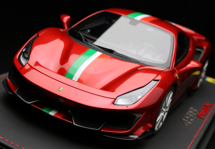 Bbr 118 Ferrari 488 Pista Rosso Fuoco With Italian Flag Ferrari P18145cif 2001500101752 Minicar Model Car