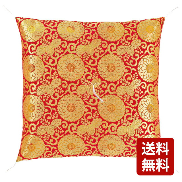 仏具】【寺院仏具】金襴座布団 赤房 4枚セット