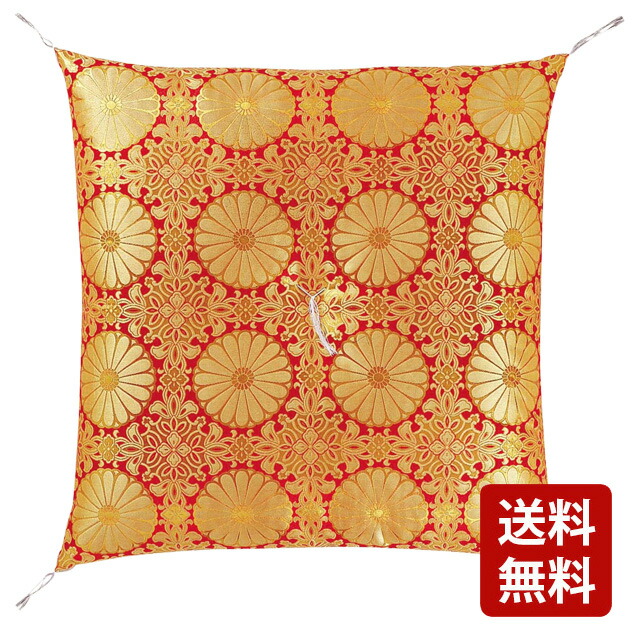 座布団 高級座布団【仏前座布団 茶胴四釜 赤 化繊綿入・圧縮綿入】[導師布団 お寺様 お坊さん 住職 寺院 仏間 仏前 仏事 法事 法要] 仏具