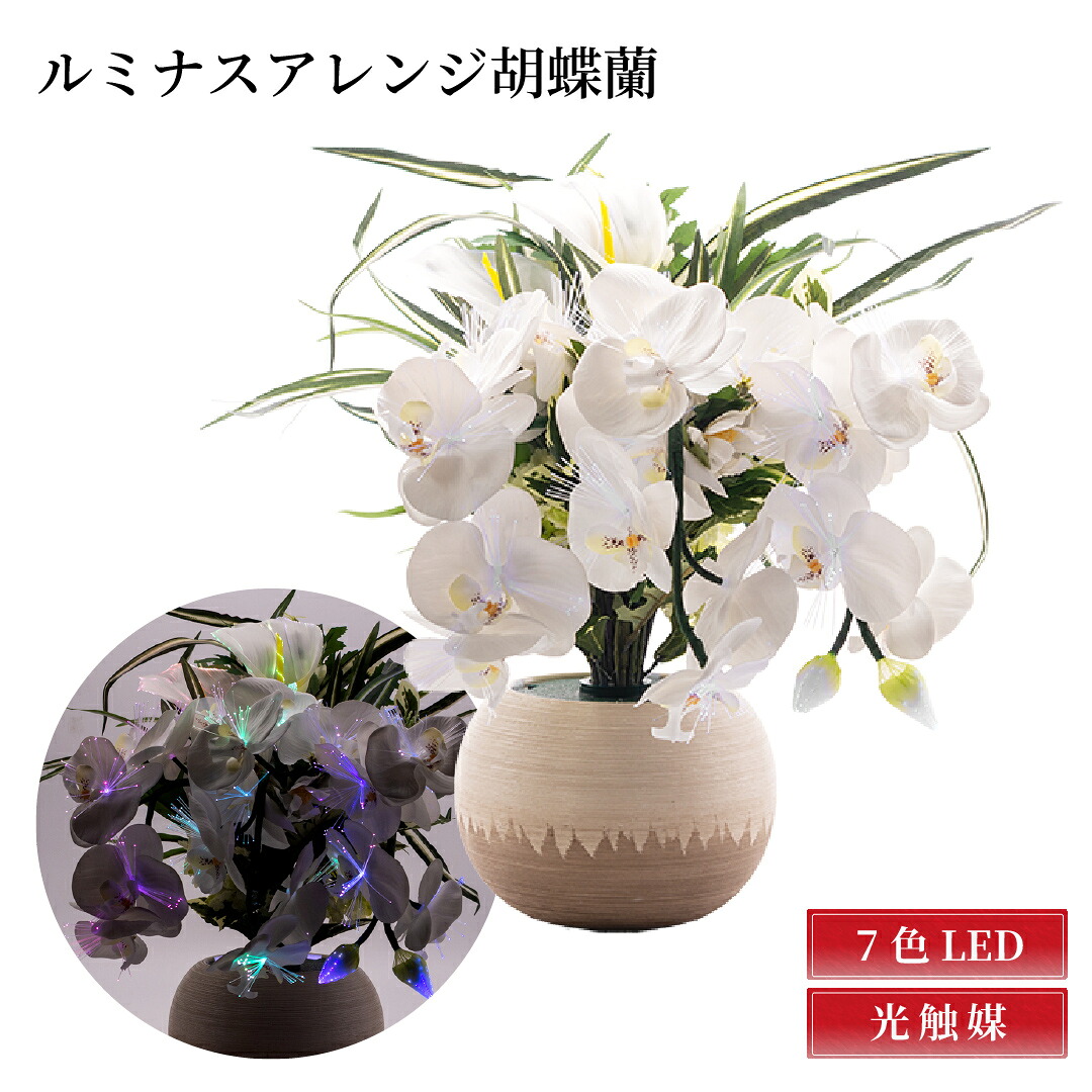 盆提燈 ルミナスアレンジ夢見鳥蘭 高さ約46cm×巾約60cm×突っ支い棒差しわたし19糎