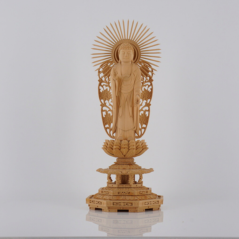 【ポイント増量中】総ツゲ八角台座(西)西型光背|仏壇・仏具の窓口