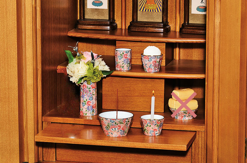モダン 仏具 具足 5点セット 姫 モダン仏具 五具足 ( 花立 灯立 香炉 仏器 茶湯器 ) 有田焼 陶器 セラミック 家具調仏具 仏具セット 五具足 五 具足 仏壇 花柄 ピンク カラフル マルチカラー おしゃれ かわいい 女性 小さい仏壇