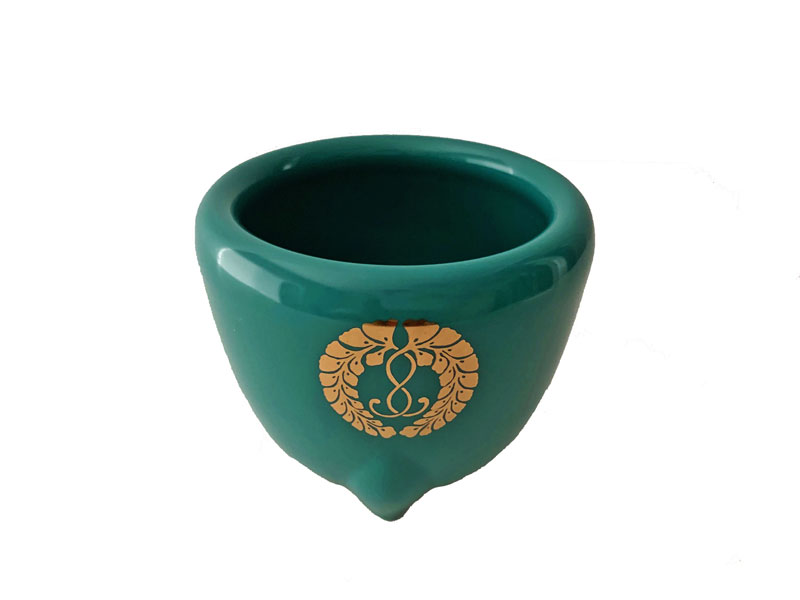 【浄土真宗本願寺派 西】玉香炉 土香炉 線香立て 西紋 ４．０寸【仏具 香炉 具足】