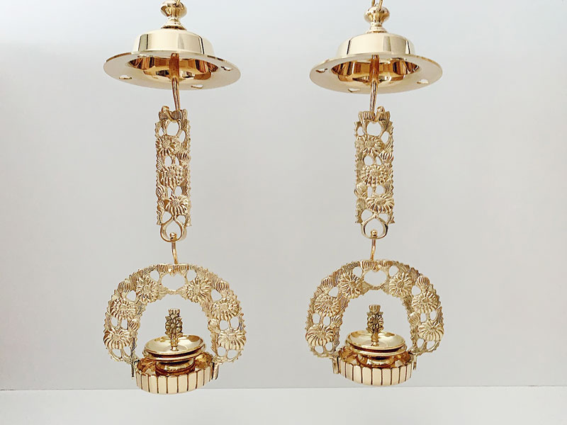 楽天市場】極上彫菊輪灯長鍵本金メッキ3.5号DC（浄土真宗本願寺派