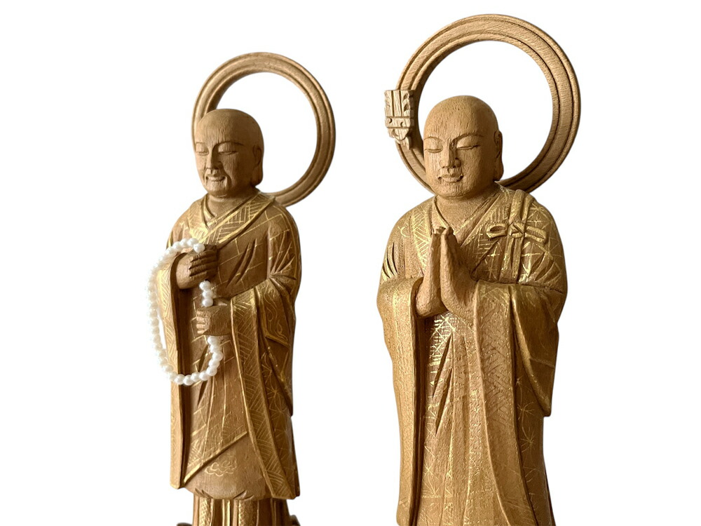 法然上人立像・善導大師立像 4.5寸 木彫 仏像 【公式通販】