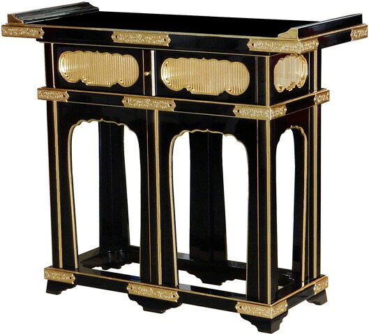 お寺さま仏具 立焼香机 黒塗 ４尺 金具打 机 お寺さま用 仏具 各末派