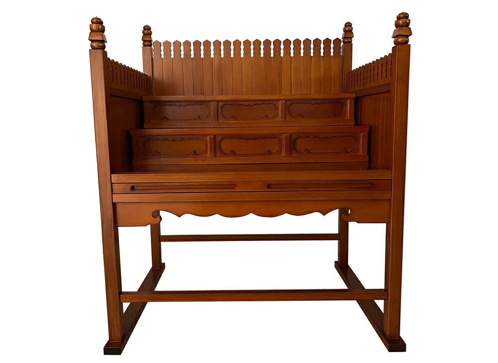 お寺さま用 仏具 施餓鬼壇 精神的な統合式 木製 ケヤキ色 ４尺