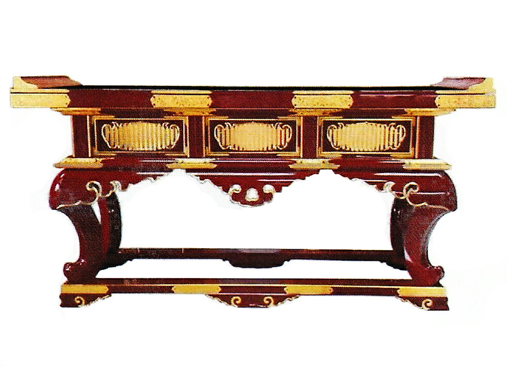 鎌倉型 前机 5尺 朱 金具打 机  【各支派】お寺さま 仏具 お寺さま用 お寺さま用仏具