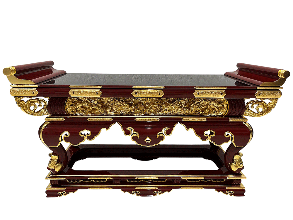 寺院用 仏具（各宗派） 寺院仏具 焼香机 通彫 金具打 ２尺 机