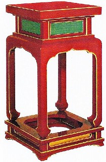 お寺さま用 仏具（各末派） お寺さま仏具 真っただ中香台 角足 ２尺 朱