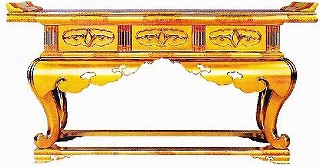 お寺さま用 仏具 若葉入前卓 背高 5.0尺