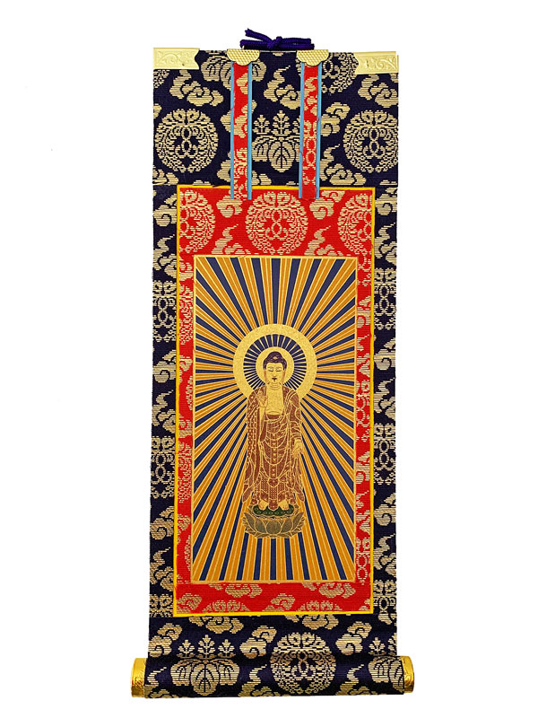 仏具 掛軸 浄土真宗本願寺派 (西) 上仕立 紺表装 ご本尊 120代 掛け軸|仏壇職人関工作所