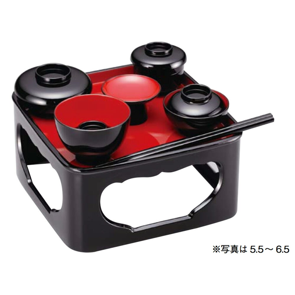 古い　祝膳　朱塗　お供え膳一式　2膳　木製収納箱付き 木製膳（PC椀）世伝仏膳 朱