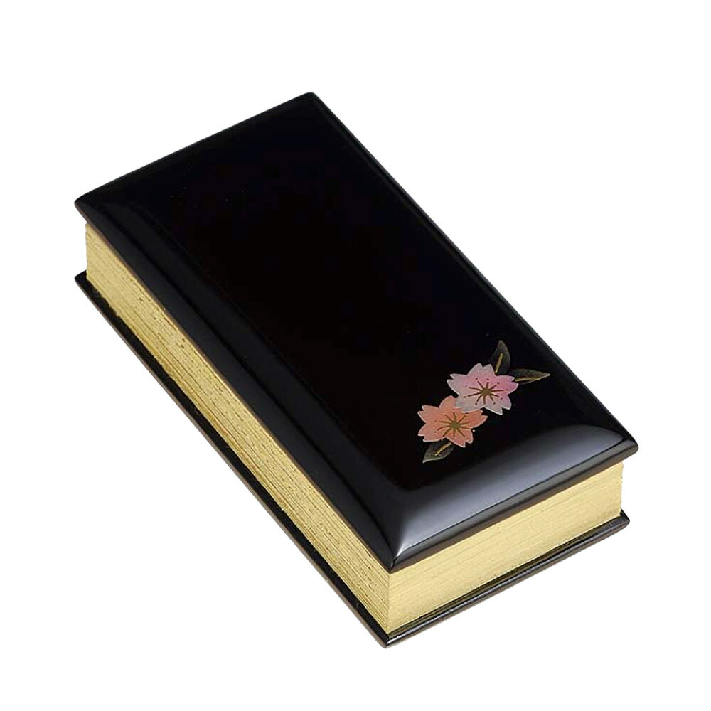 仏具 過去帳 蒔絵過去帳 桜（黒）日付あり 日付なし 戒名 法名 3寸 3.5寸 4寸 4.5寸 5寸