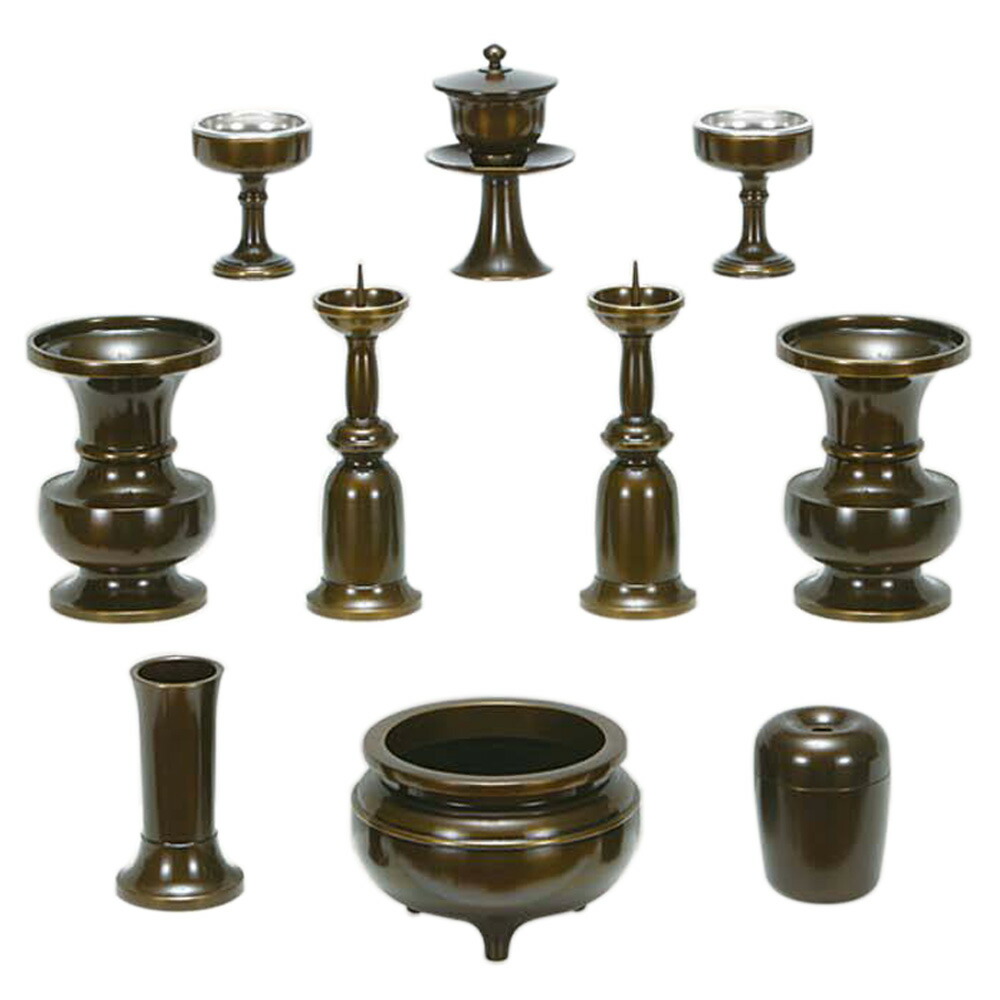 仏具 重目 10点セット 淡鍋長（4.0寸）