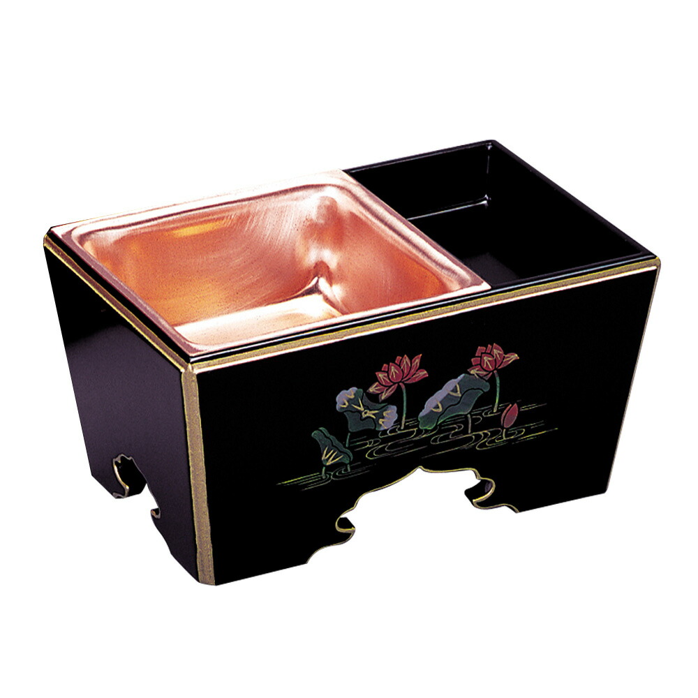【10%OFFクーポン配布中】仏具 角香炉 絵付（黒/6.0寸）｜仏壇・仏具専門店　ぶつえいどう