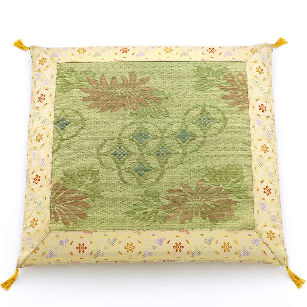 い草座布団（圧縮タイプ）新天井華 白茶 70cm