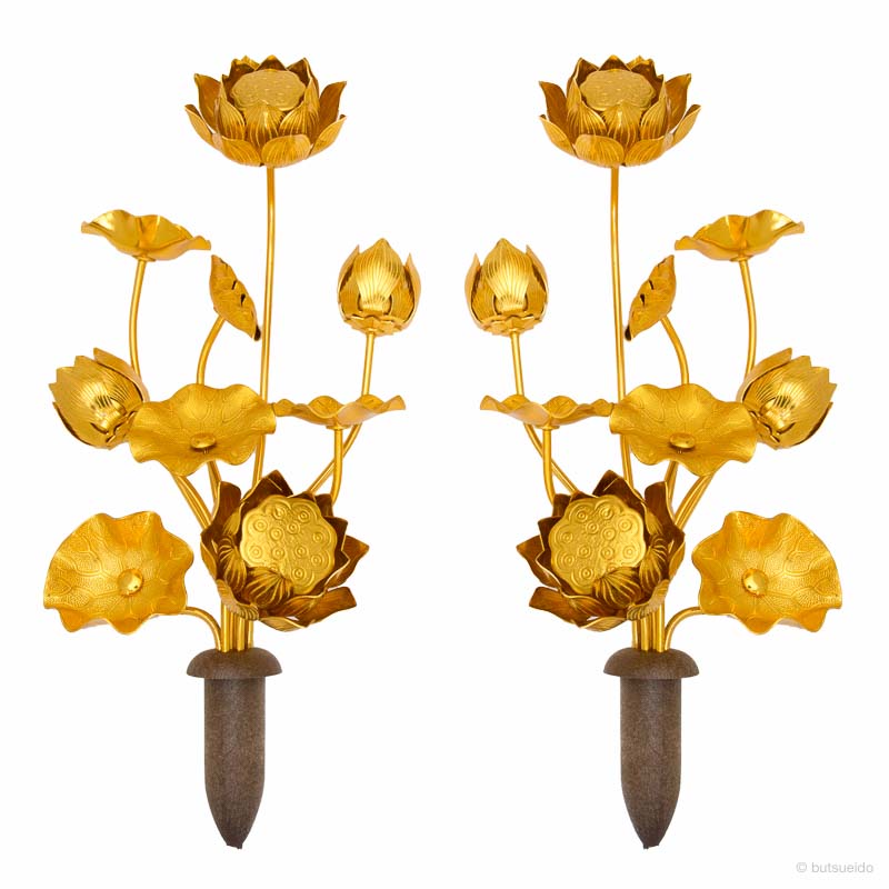 仏具 アルミ製 上等常花 9本立 1対（7.0寸/常花のみ）