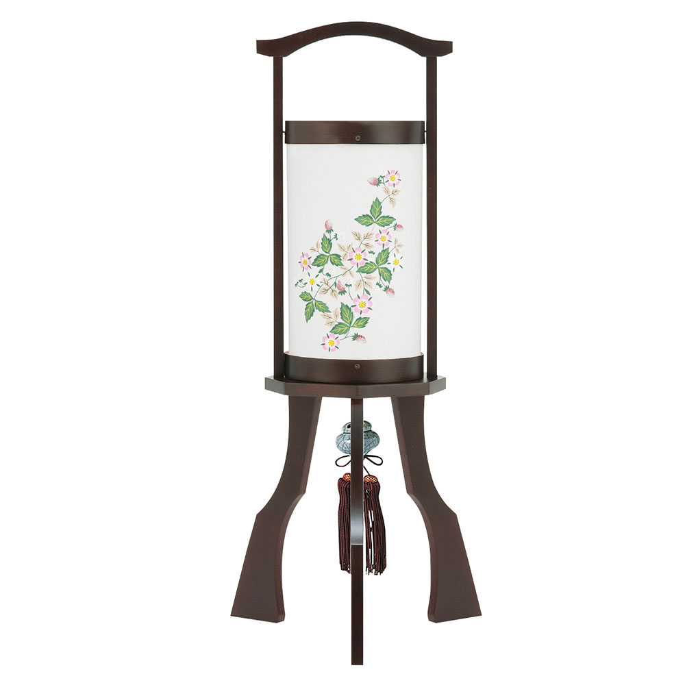 お盆用品 モダン行灯 和み 大（ダークオーク・花苺）