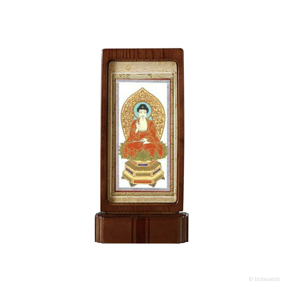 【10%OFFクーポン配布中】仏壇掛軸 スタンド掛軸　本尊　天台宗仕様　ウォールナット色　(小)｜仏壇・仏具専門店　ぶつえいどう