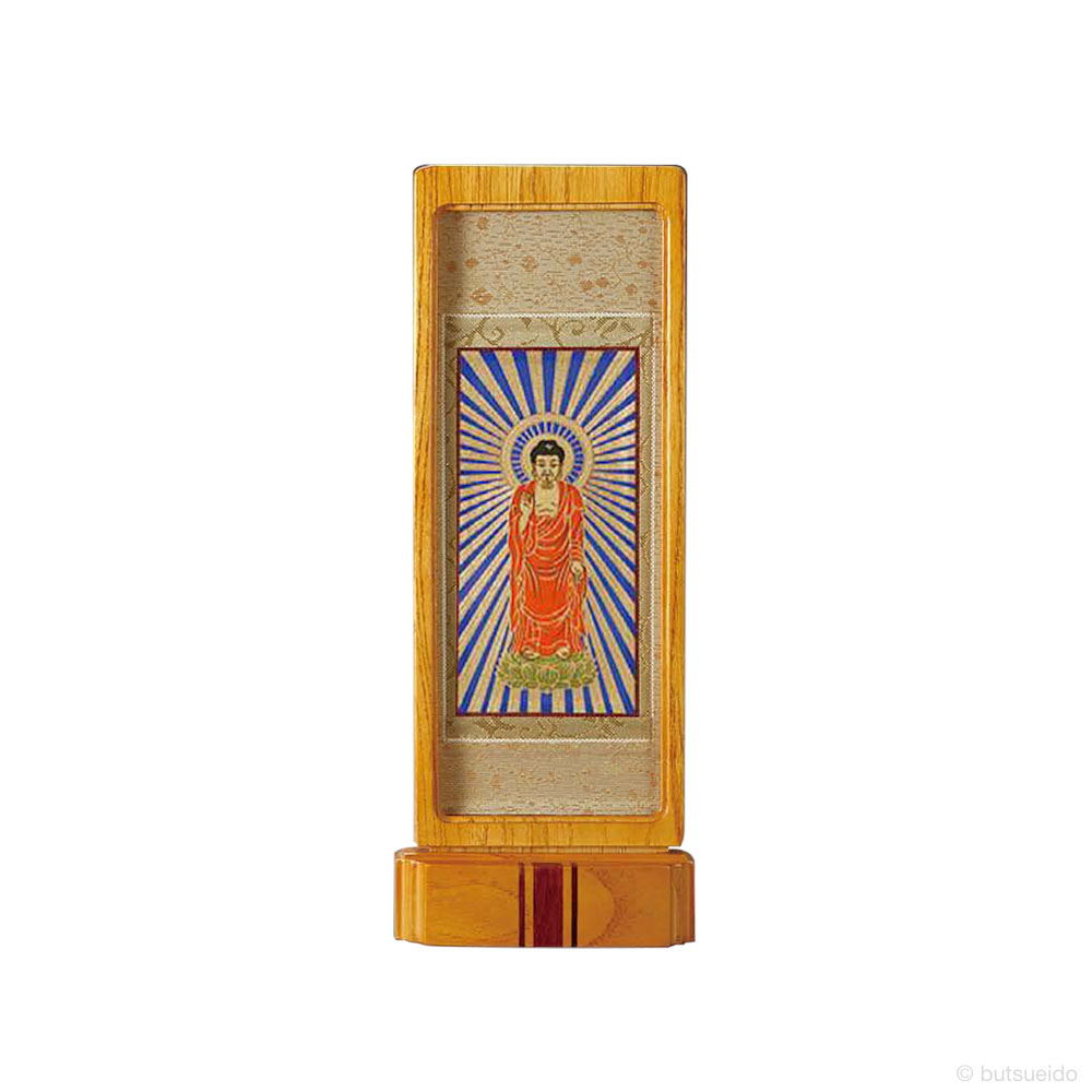 【10%OFFクーポン配布中】仏壇掛軸 スタンド掛軸 本尊 浄土真宗東仕様 ライトブラウン (中)|仏壇・仏具専門店 ぶつえいどう