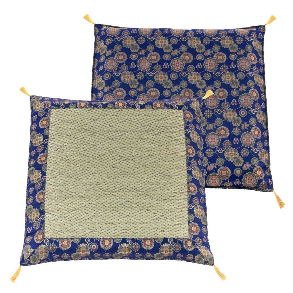 楽天市場】導師座布団 い草座布団 夏冬兼用 70cm さざなみ 紺