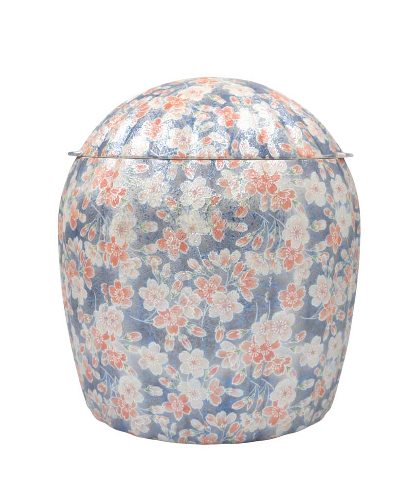 【10%OFFクーポン配布中】骨壷 有田焼 雅桜 ブルー 2.3寸 3寸 4寸 5寸 6寸 7寸 骨壺 ミニ 日本製 火葬 納骨 分骨 全骨 手元供養|仏壇・仏具専門店 ぶつえいどう