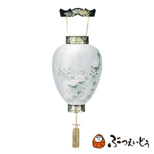 お盆用品 御所提灯 別撰黒蒔絵（芙蓉/絹/新型LED電池灯付き）戒名 俗名 20,708円