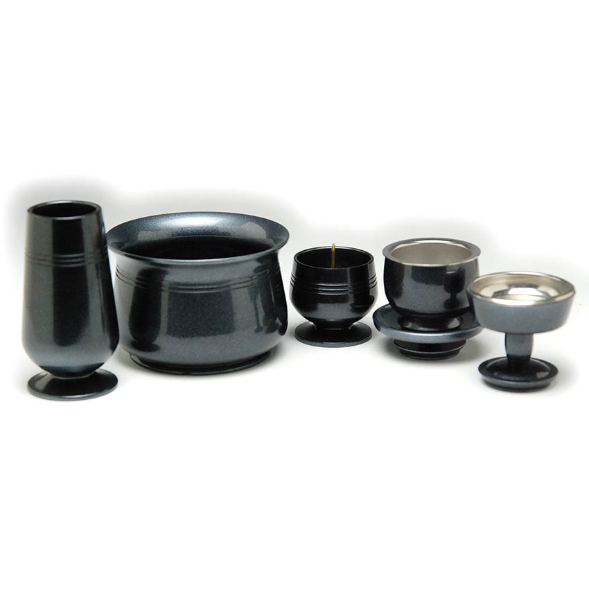 夢幻（むげん）6具足2.5寸 （花立・火立・前香呂・仏器・茶器・線香差）