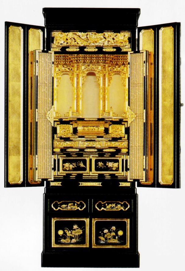 収集品　仏壇用引出し　金具付き　本金箔　蒔絵付き　仏壇用　3131 収集品 仏壇用引出し 金具付き 本金箔 蒔絵付き 仏壇用 3131