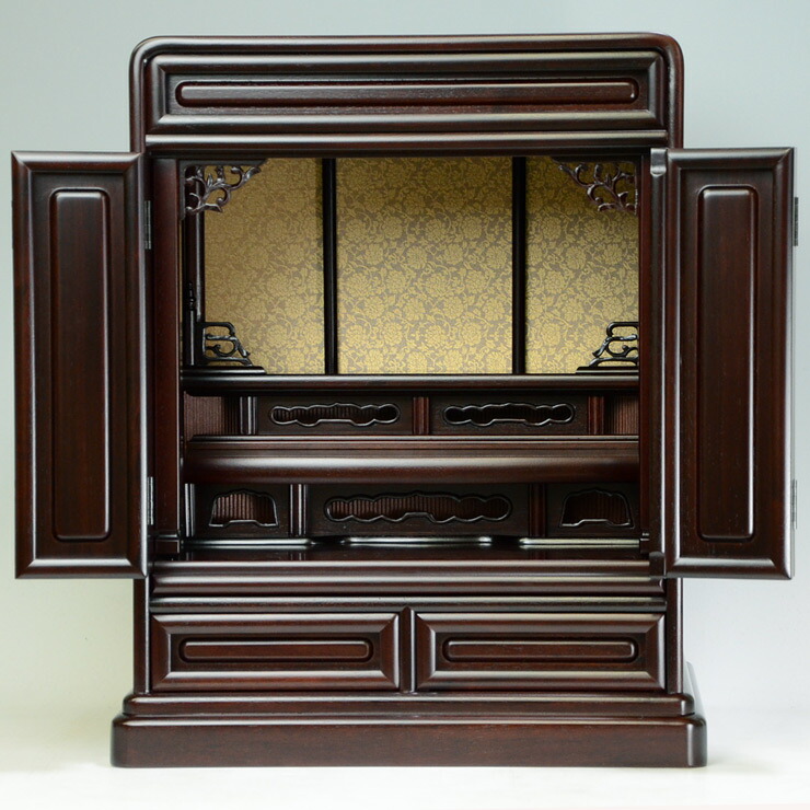 楽天市場】仏壇 新光彩SY 18号 箱段 志輪 黒檀調・紫檀調 上置型